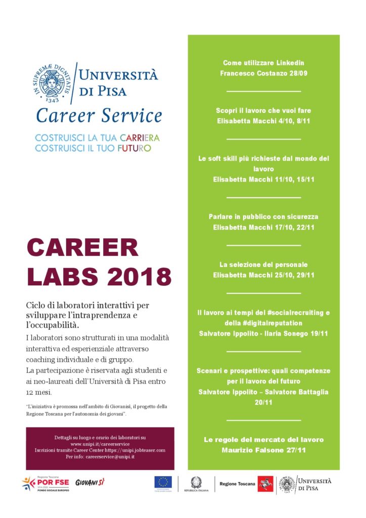 Seminari Career Labs 2018 Università di Pisa