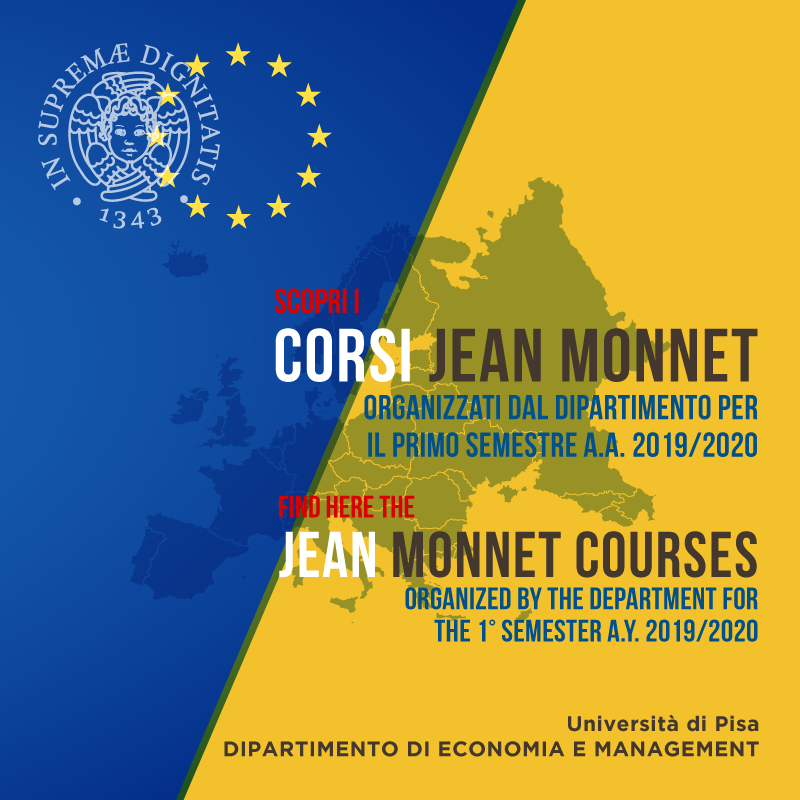 Corsi Jean Monnet 2019 2020 Dipartimento Economia Pisa