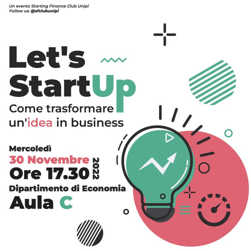 Let’s StartUp – Come trasformare un’idea in business – Mercoledì 30/11/2022