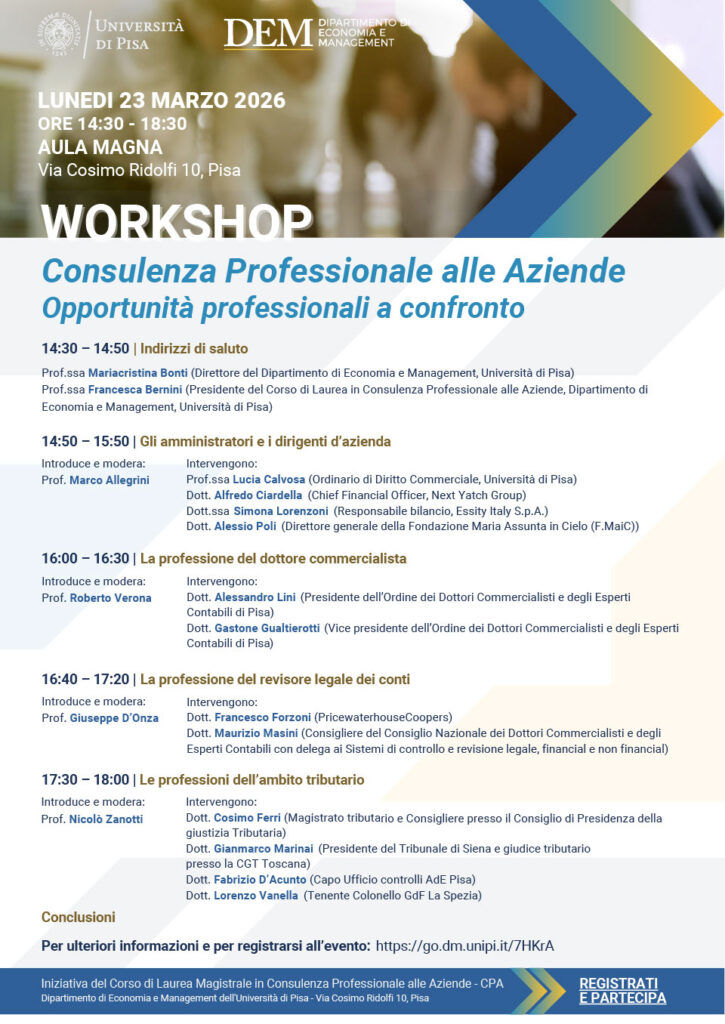 Consulenza professionale alle aziende: opportunità professionali a confronto - 23/03/2026