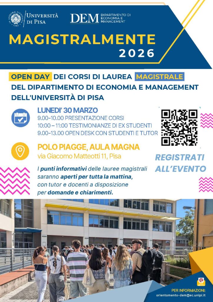 Magistralmente 2026: scopri i corsi di laurea magistrale del DEM